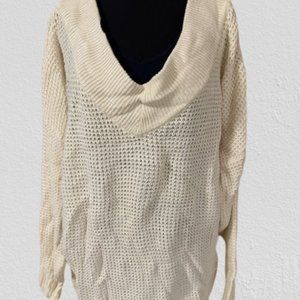 White Oversized V Neck Waffle Sweater 4262 NWT Boutique